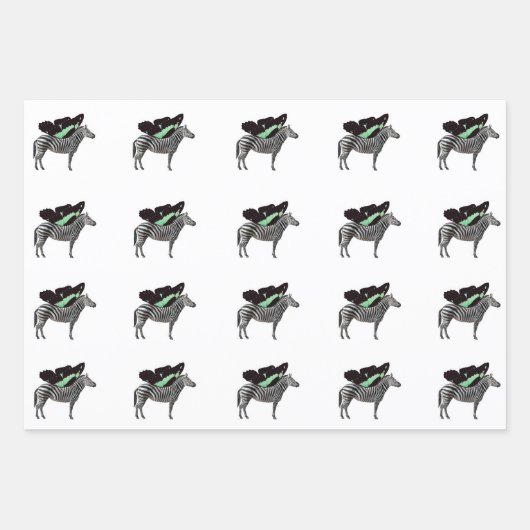 Flügelzebra 1 Wrapping Paper Flat Sheet Set 3 Geschenkpapier Set (Vorderseite)