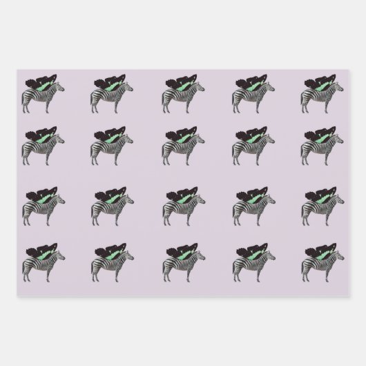 Flügelzebra 1 Wrapping Paper Flat Sheet Set 3 Geschenkpapier Set (Vorderseite 3)
