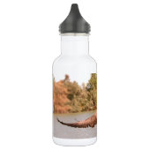 Flugente über Wasserfoto Edelstahlflasche (Links)