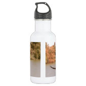Flugente über Wasserfoto Edelstahlflasche (Rückseite)