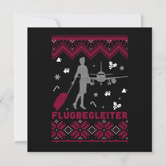Fluger Sweater Ugly Weihnachtsgeschenk Einladung (Vorderseite)