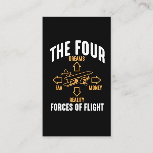 Flugflieger Pilot Vier Flugkräfte Visitenkarte (Vorderseite)