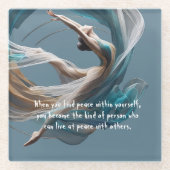 Flugflieger-Yoga-Lehrer Pilates-Fitness Glasuntersetzer (Vorderseite)