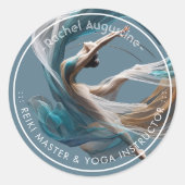 Flugflieger-Yoga-Lehrer Pilates-Fitness Runder Aufkleber (Vorderseite)