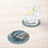 Flugflieger-Yoga-Lehrer Pilates-Fitness Runder Pappuntersetzer (Vor Ort)