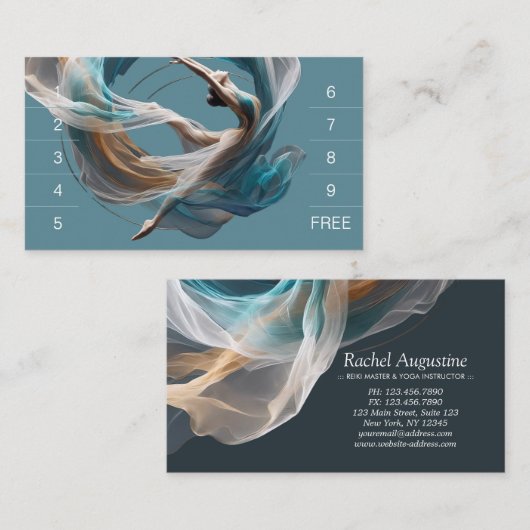 Flugflieger-Yoga-Lehrer Pilates-Fitness Treuekarte (Vorne/Hinten)