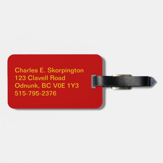 Fluggastticket Gepäckanhänger (Rückseite horizontal)