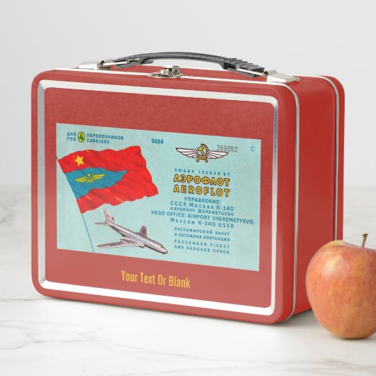 Fluggastticket Metall Lunch Box (Beispiel)
