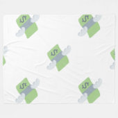 Fluggeld-Emoji-Decke Fleecedecke (Vorderseite (Horizontal))