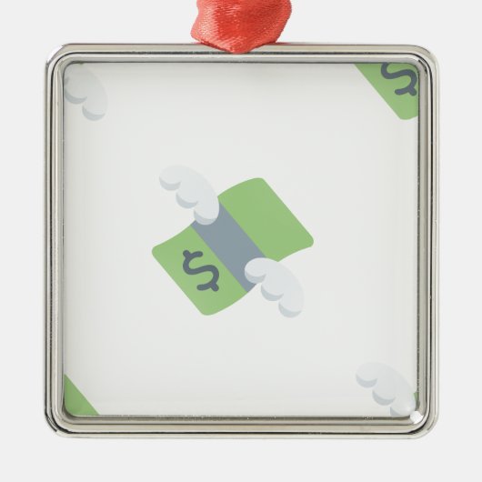 Fluggeld Emoji Silbernes Ornament (Vorne)