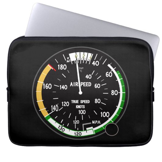 Fluggeschwindigkeitsanzeigegerät Laptopschutzhülle (Vorderseite)