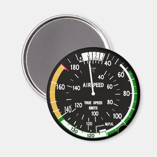 Fluggeschwindigkeitsanzeigegerät Magnet (Vorderseite/Rückseite)