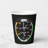 Fluggeschwindigkeitsanzeigegerät Pappbecher (Rückseite)