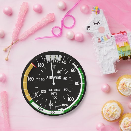 Fluggeschwindigkeitsanzeigegerät Pappteller (Party)