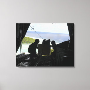 Fluggesellschaften drängen eine Palette gespendete Leinwanddruck