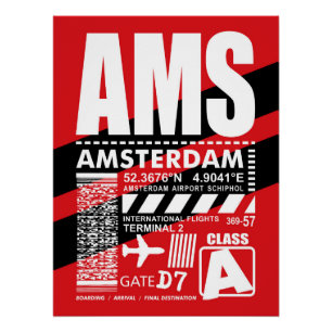 Flughafen AMS Amsterdam Poster