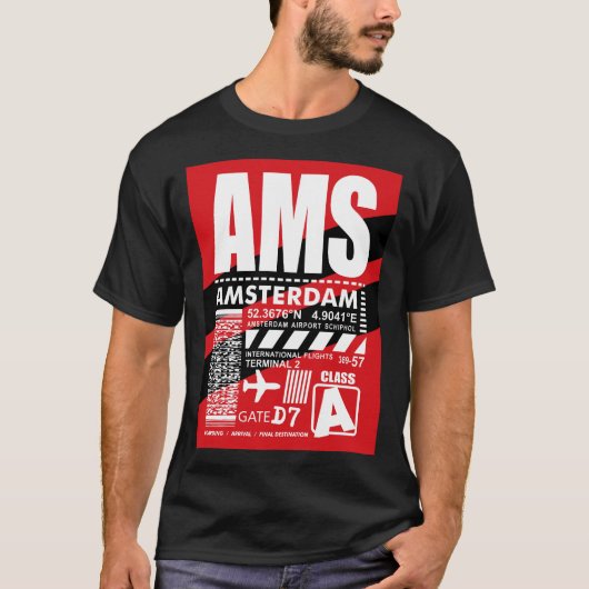 Flughafen AMS Amsterdam T-Shirt (Vorderseite)