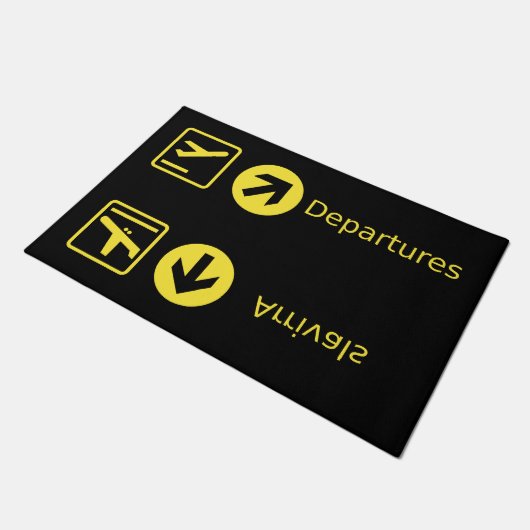 Flughafen Ankunft Abflug Doormat Fußmatte (Schrägansicht)
