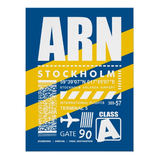 Flughafen ARN Stockholm Poster (Vorderseite)