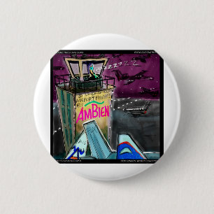 Flughafen Außenbesichtigungsturm Funny Gifts T-Shi Button