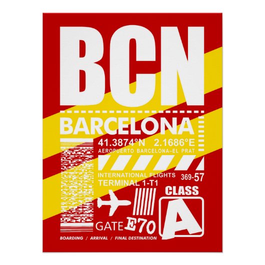 Flughafen BCN Barcelona Poster (Vorderseite)