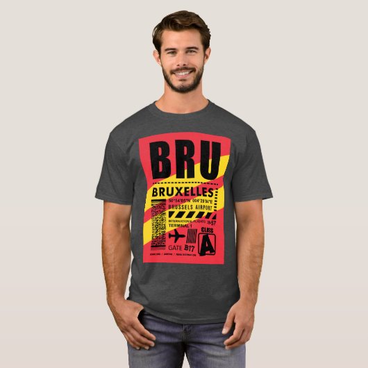 Flughafen BRU Brüssel T-Shirt (Vorne ganz)