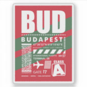 Flughafen BUD Budapest Aufkleber (Vorderseite)
