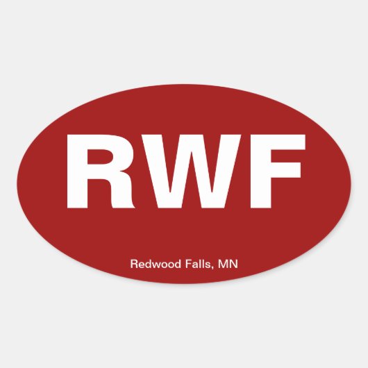 Flughafen-Code - Rotholz-Fälle, Minnesota Ovaler Aufkleber (Vorderseite)