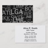 Flughafen-Codes für die Reise beruflich Visitenkarte (Vorne/Hinten)