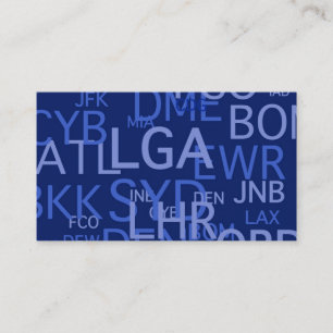 Flughafen-Codes für die Reise beruflich Visitenkarte