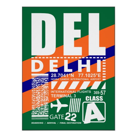 Flughafen DEL Delhi Poster (Vorderseite)