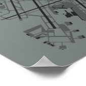 Flughafen Detroit (DTW) Flughafendiagramm Poster (Ecke)