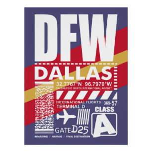 Flughafen DFW Dallas Poster