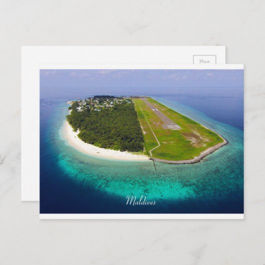 Flughafen Dharanvandhoo, Malediven Postkarte (Vorne/Hinten)