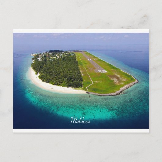 Flughafen Dharanvandhoo, Malediven Postkarte (Vorderseite)
