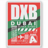 Flughafen DXB Dubai Aufkleber (Vorderseite)