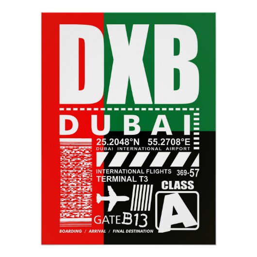 Flughafen DXB Dubai Poster (Vorderseite)