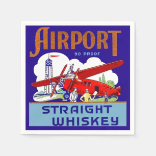 Flughafen-Flugzeug-Pilotfliegen-Reise-Vintage Serviette
