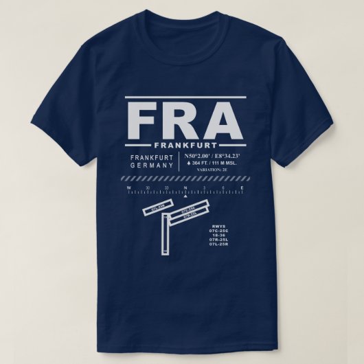 Flughafen Frankfurt FRA T - Shirt (Design vorne)