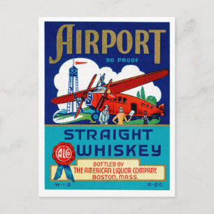 Flughafen-gerader Whisky Postkarte