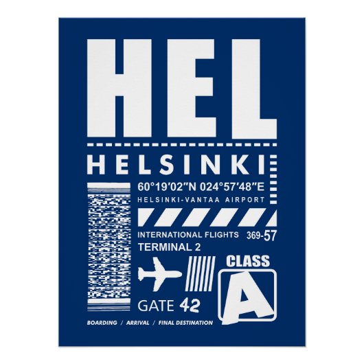 Flughafen HEL Helsinki Poster (Vorderseite)