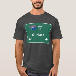 Flughafen I-190 W zwischenstaatliches Illinois T-Shirt