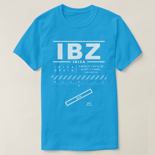 Flughafen Ibiza IBZ T - Shirt (Design vorne)