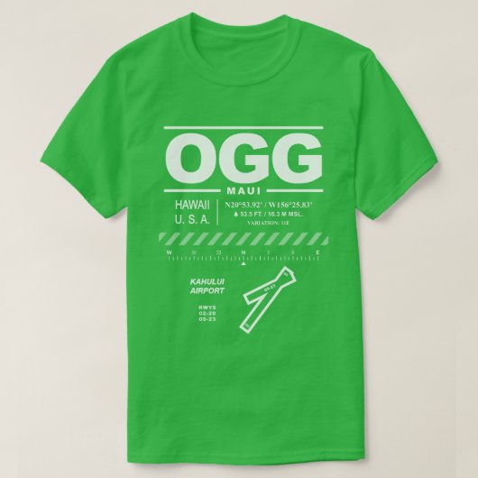 Flughafen Kahului OGG T - Shirt (Design vorne)
