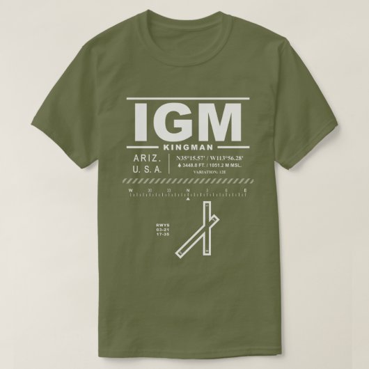 Flughafen Kingman IGM T - Shirt (Design vorne)