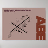 Flughafen Lehigh Valley (ABE) Diagramm Poster (Vorne)