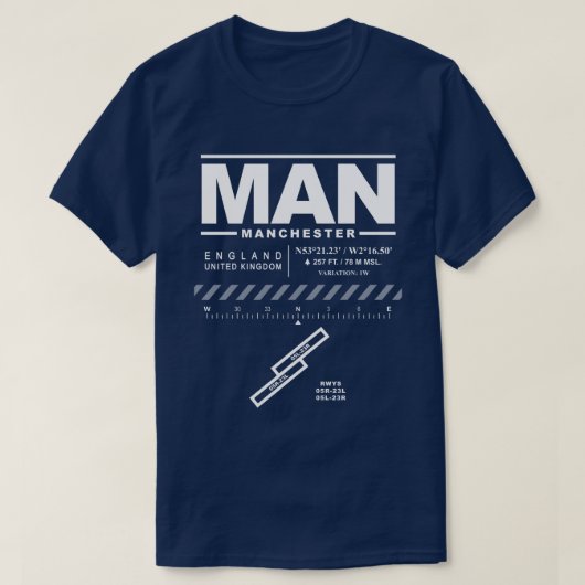 Flughafen Manchester MAN T - Shirt (Design vorne)
