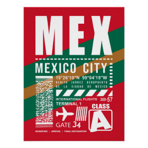 Flughafen MEX Mexico City Poster
