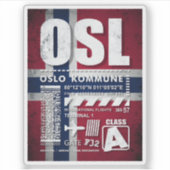 Flughafen OSL Oslo Aufkleber (Vorderseite)