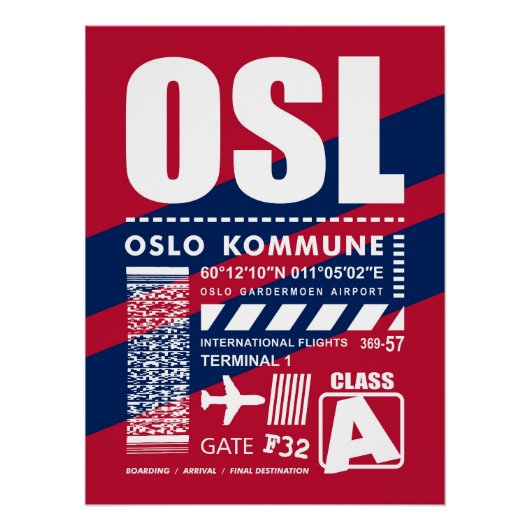 Flughafen OSL Oslo Poster (Vorderseite)